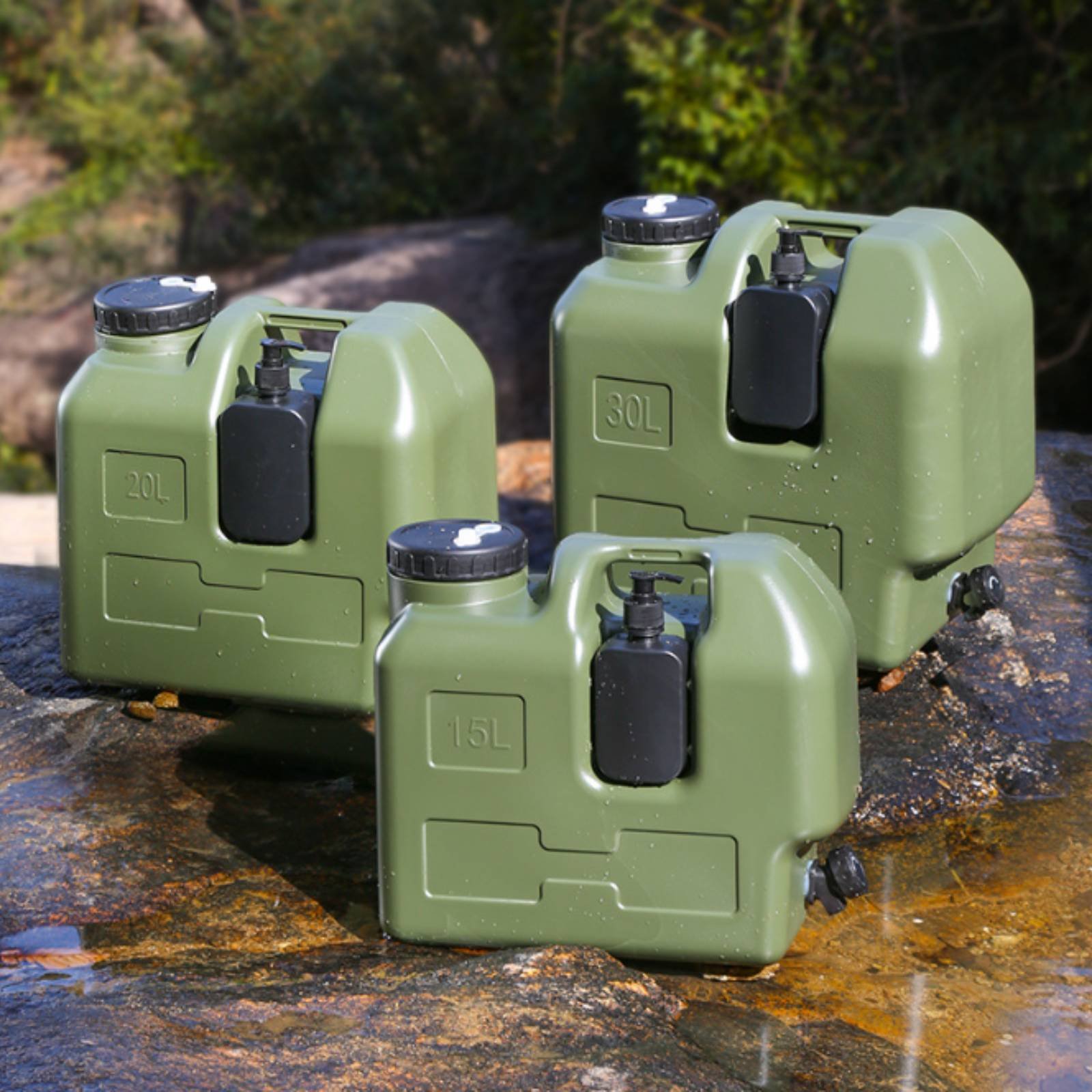 Outdoor Camping Water Jug - حاوية مياه مع صنبور، مصنوعة من