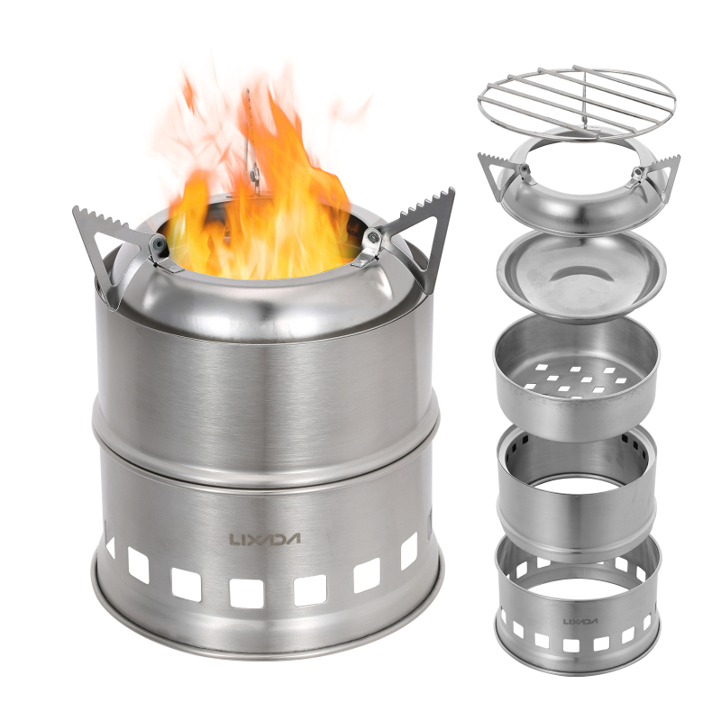 Outdoor Camping Stove Wood - Lixada-موقد خشبي من الفولاذ المقاوم للصدأ
