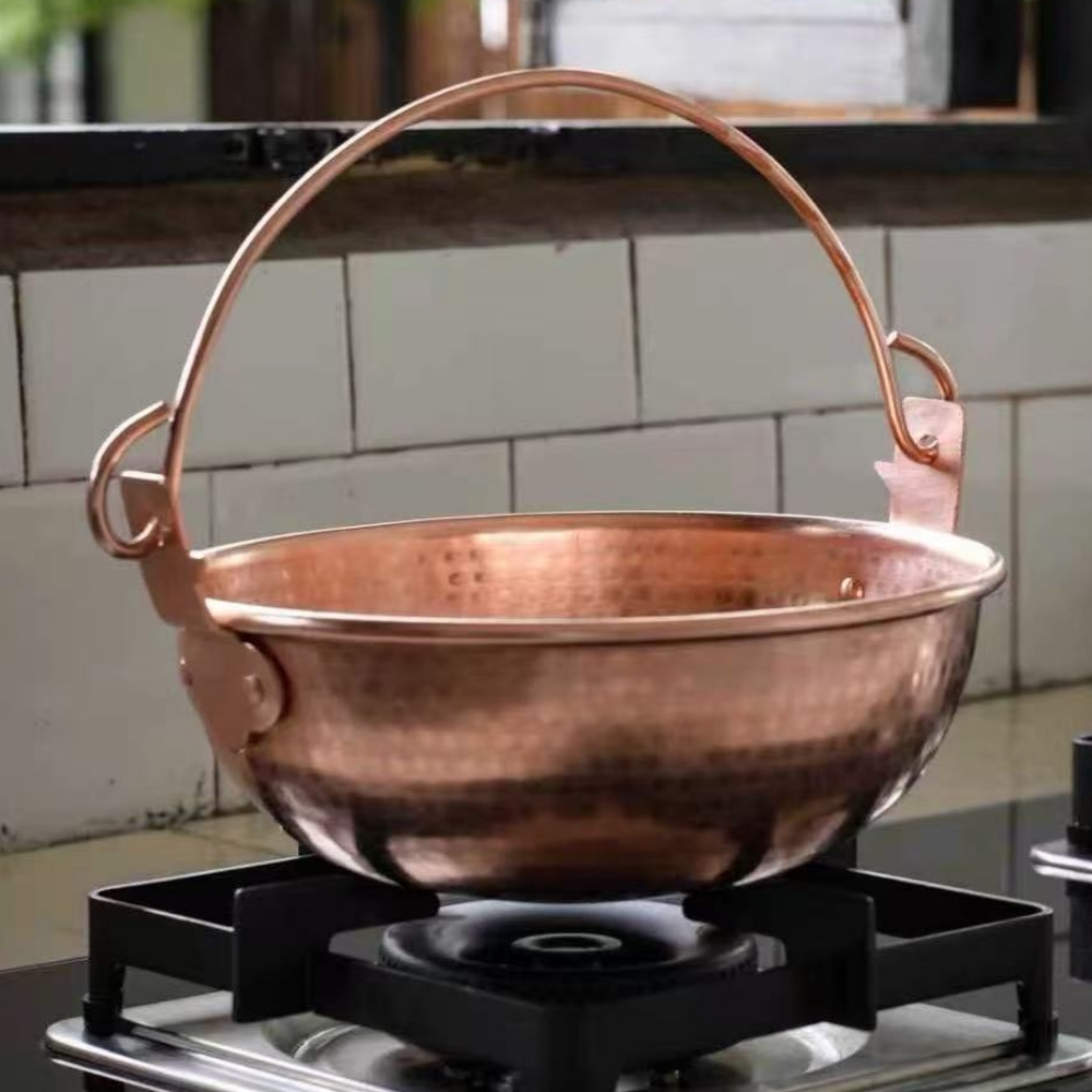 Outdoor Camping Utensils - وعاء معلق نحاسي عتيق، وعاء سميك