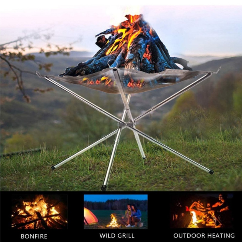 Outdoor Camping Wood Burning Stove - رف شواء خارجي محمول للتخييم، شواية