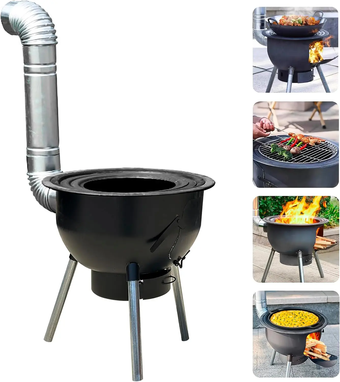 Outdoor Camping Wood Burning Stove - موقد حطب متعدد الوظائف مع رف