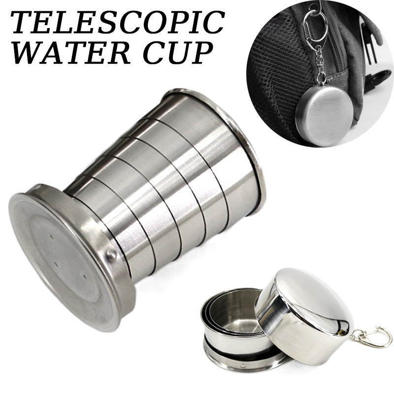 Outdoor Camping Utensils - كوب قابل للطي من الفولاذ المقاوم