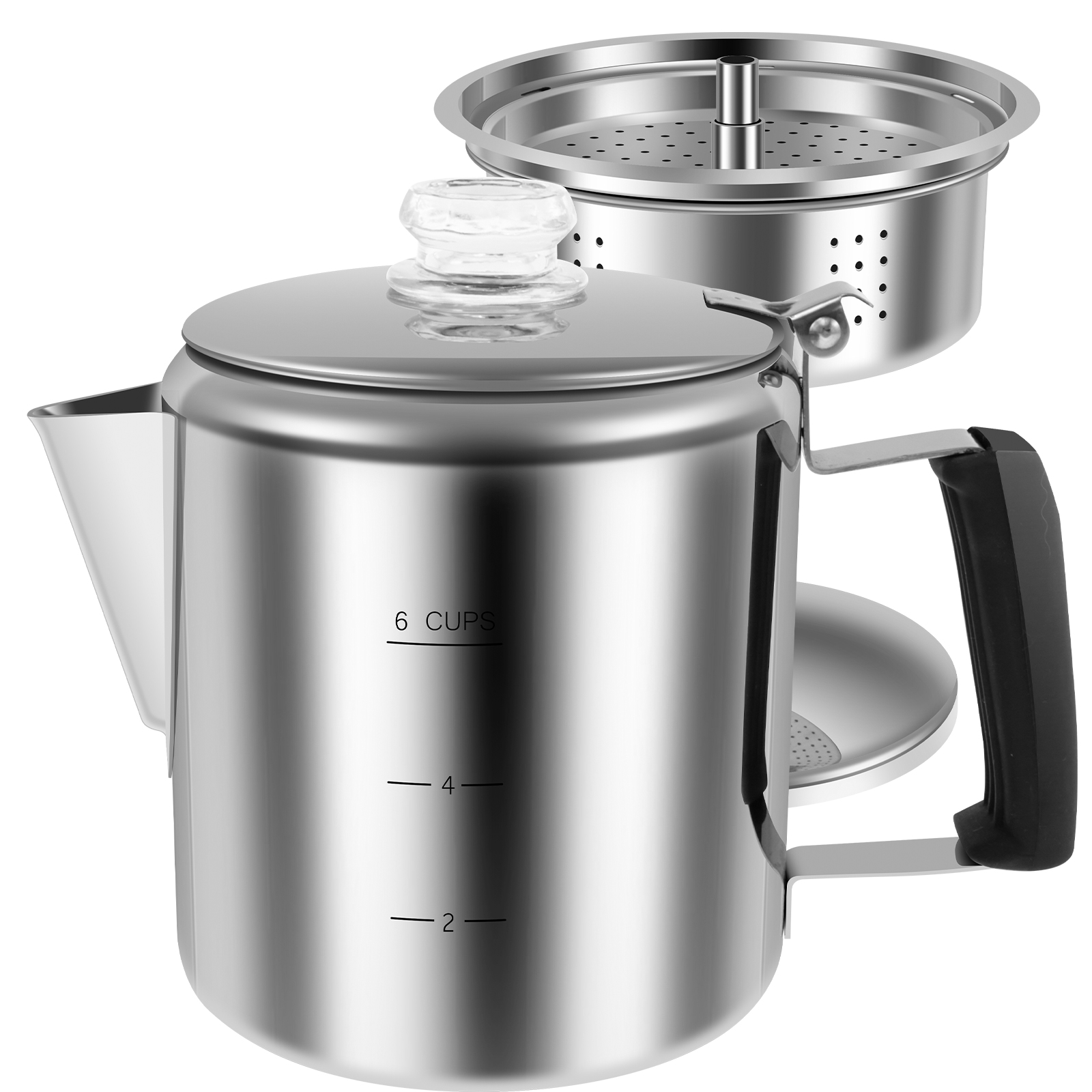 Camp Percolator Coffee - جهاز تقشير القهوة من الفولاذ المقاوم