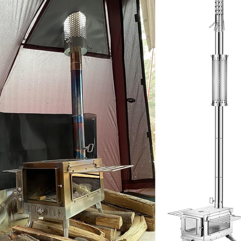موقد للتخييم الأنابيب الفولاذ  - مراجعة Outdoor Camping Stove Wood وسعره