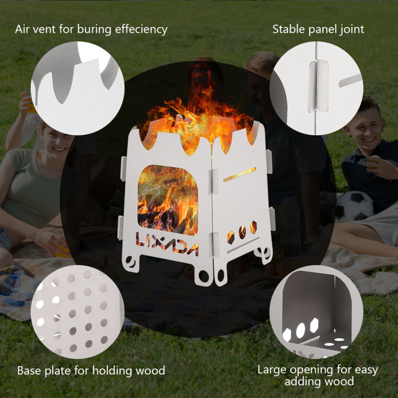Lixada-موقد محمول للتخييم في ا - مراجعة Outdoor Camping Stove Wood وسعره