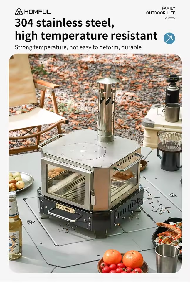 موقد حطب محمول من HOMFUL للتدف - مراجعة Outdoor Camping Wood Burning Stove وسعره