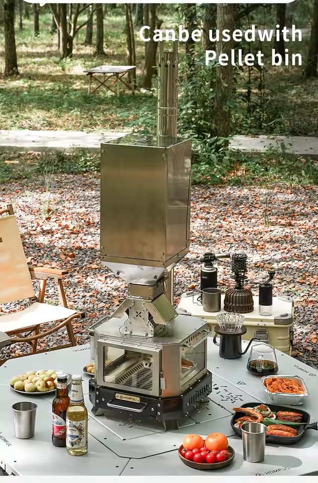 موقد حطب محمول من HOMFUL للتدف - مراجعة Outdoor Camping Wood Burning Stove وسعره