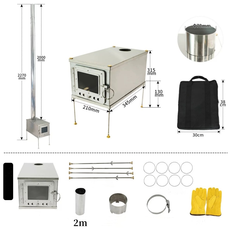 موقد خيمة من سبائك التيتانيوم  - مراجعة Outdoor Camping Wood Burning Stove وسعره