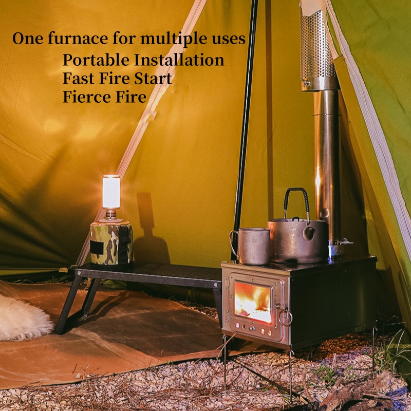 موقد خيمة من سبائك التيتانيوم  - مراجعة Outdoor Camping Wood Burning Stove وسعره