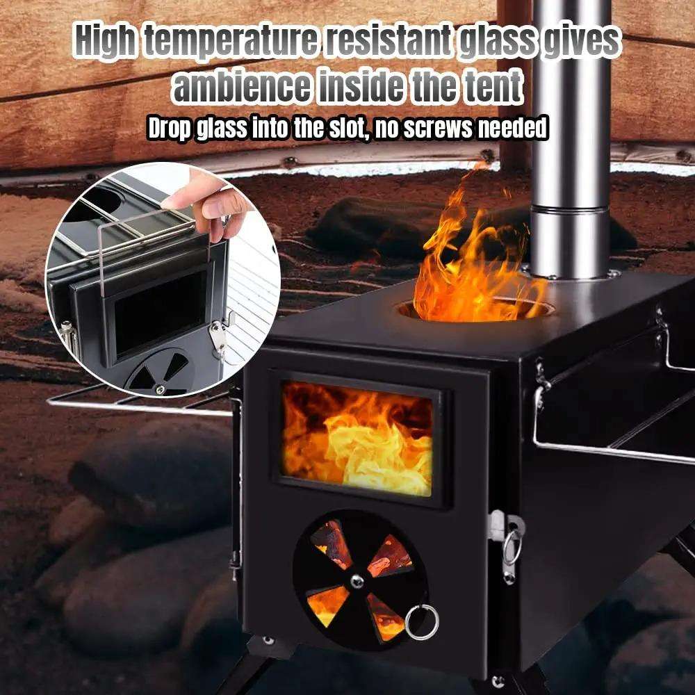 موقد تخييم محمول من الفولاذ ال - مراجعة Outdoor Camping Wood Burning Stove وسعره