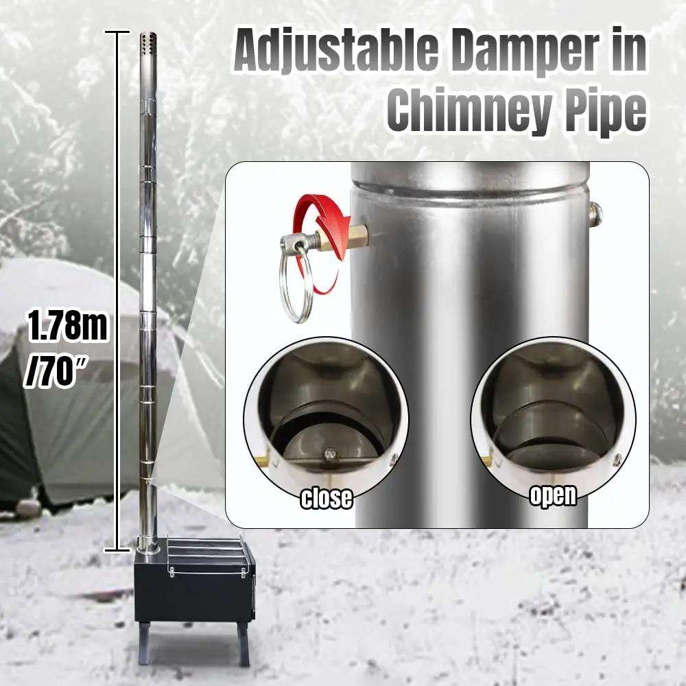 موقد تخييم محمول من الفولاذ ال - مراجعة Outdoor Camping Wood Burning Stove وسعره