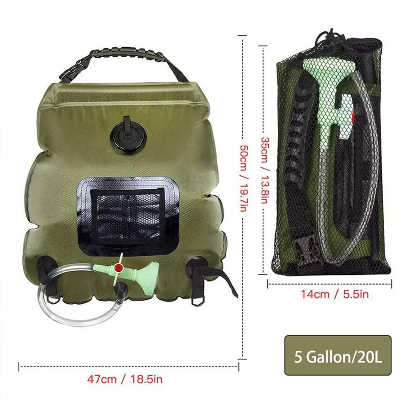 حقيبة استحمام شمسية 20 لتر للا - مراجعة Outdoor Camping Hot Water Shower وسعره