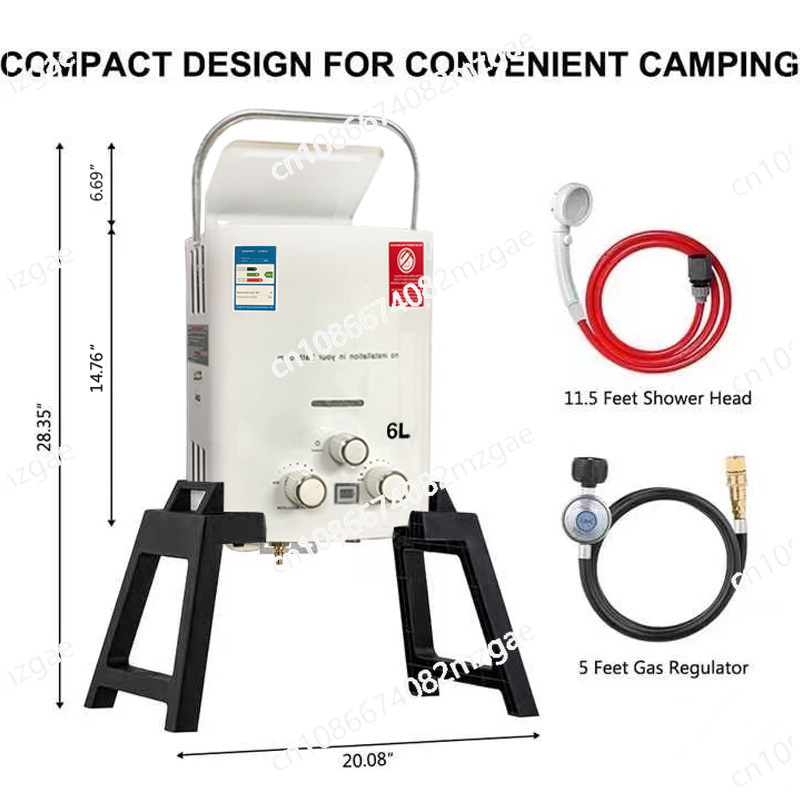 جديد Tankless سخان مياه التخيي - مراجعة Outdoor Camping Hot Water Shower وسعره