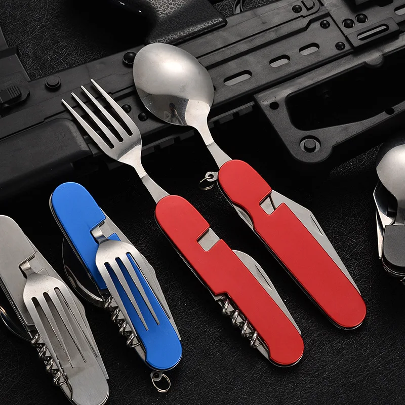 4 في 1 أدوات المائدة القابلة ل - مراجعة Outdoor Camping Utensils وسعره