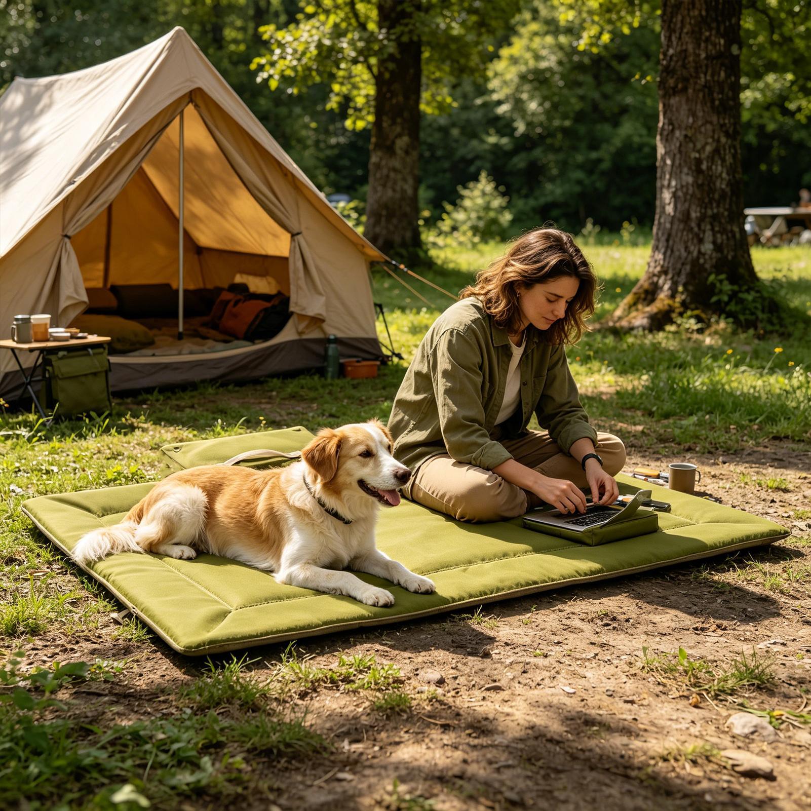 سرير سفر للكلاب قابل للطي وقاب - مراجعة Outdoor Camping Dog Bed وسعره
