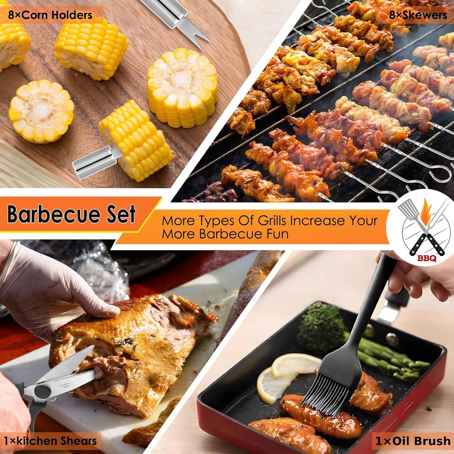طقم أدوات شواء متين مكون من 34 - مراجعة Outdoor Camping Utensils وسعره