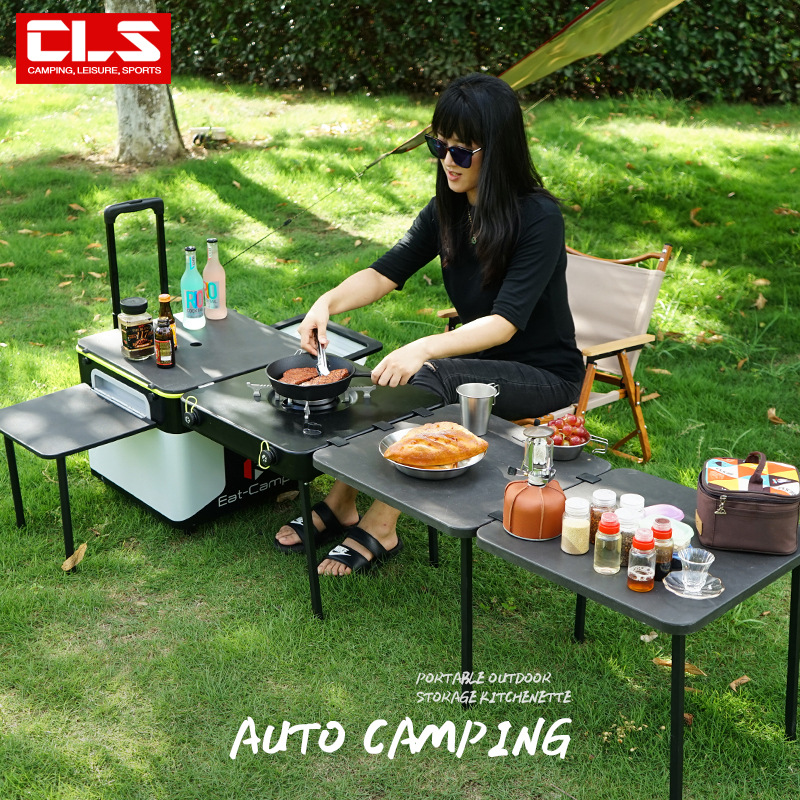 طاولة مطبخ متنقلة للتخييم، محط - مراجعة Outdoor Camping Folding Storage Box وسعره
