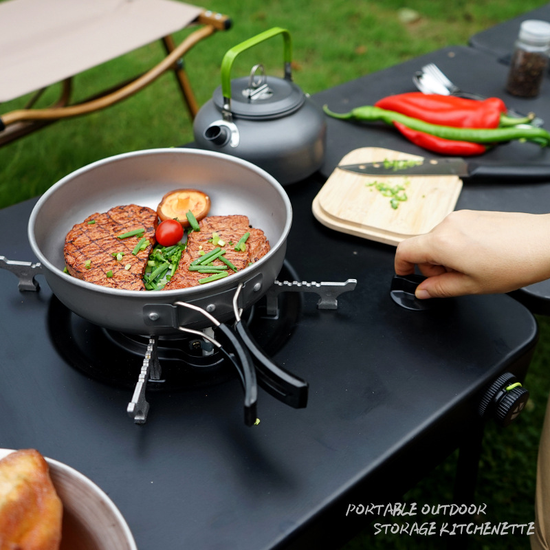 طاولة مطبخ متنقلة للتخييم، محط - مراجعة Outdoor Camping Folding Storage Box وسعره