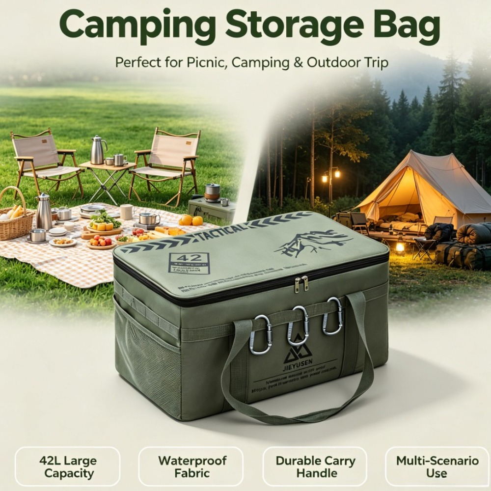 صندوق تخزين أدوات المائدة قابل - مراجعة Outdoor Camping Folding Storage Box وسعره