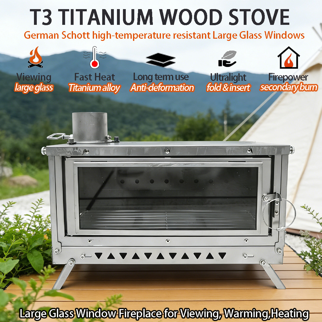 موقد خيمة DANCHEL T3 من التيتا - مراجعة Outdoor Camping Wood Burning Stove وسعره