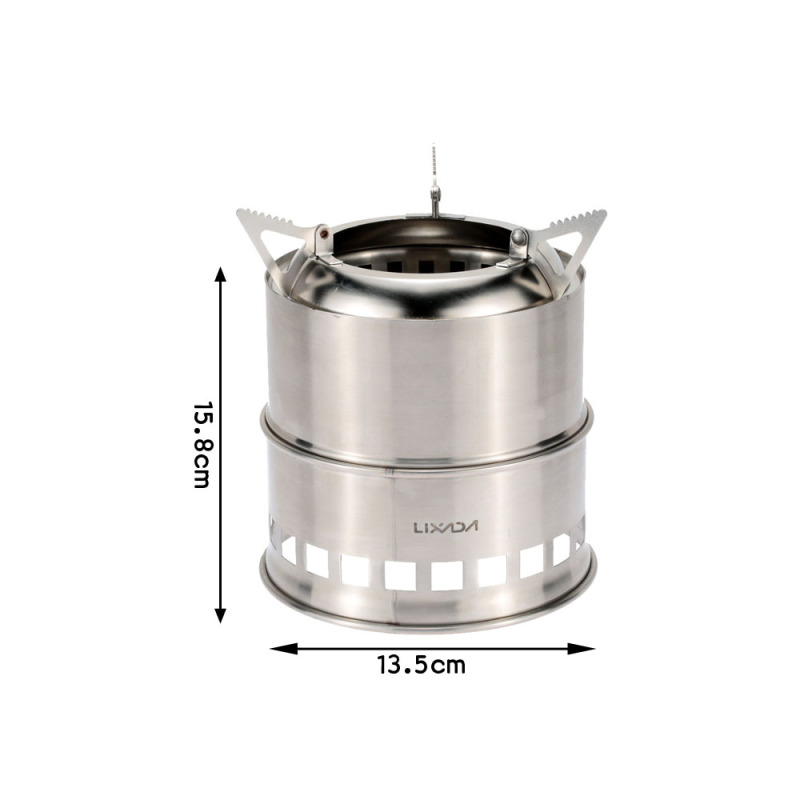 Lixada-موقد خشبي من الفولاذ ال - مراجعة Outdoor Camping Stove Wood وسعره