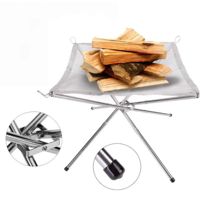 رف شواء خارجي محمول للتخييم، ش - مراجعة Outdoor Camping Wood Burning Stove وسعره
