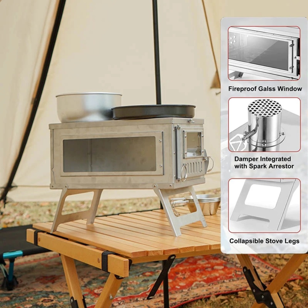 في الهواء الطلق سخان خيمة موقد - مراجعة Outdoor Camping Wood Burning Stove وسعره