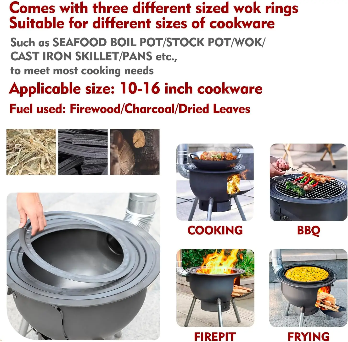 موقد حطب متعدد الوظائف مع رف ش - مراجعة Outdoor Camping Wood Burning Stove وسعره