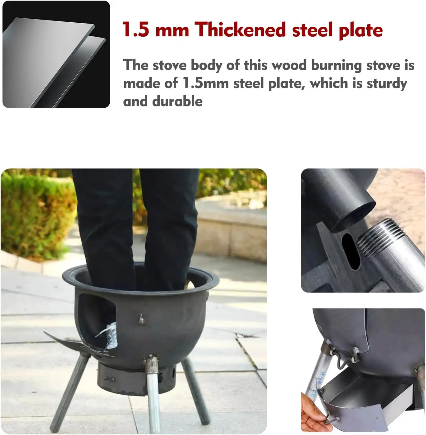 موقد حطب متعدد الوظائف مع رف ش - مراجعة Outdoor Camping Wood Burning Stove وسعره