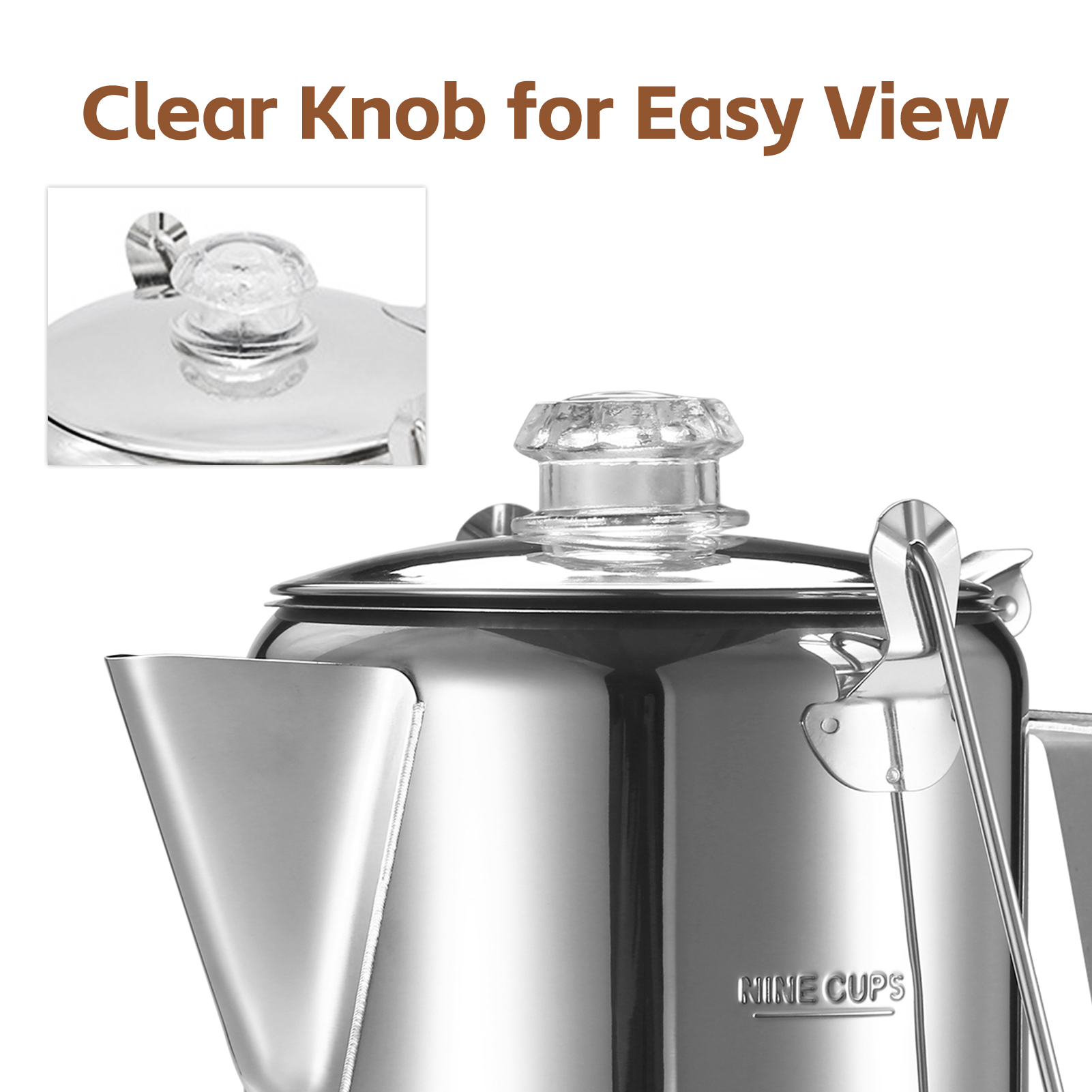 1.2L في الهواء الطلق 9 كوب الف - مراجعة Camp Percolator Coffee وسعره