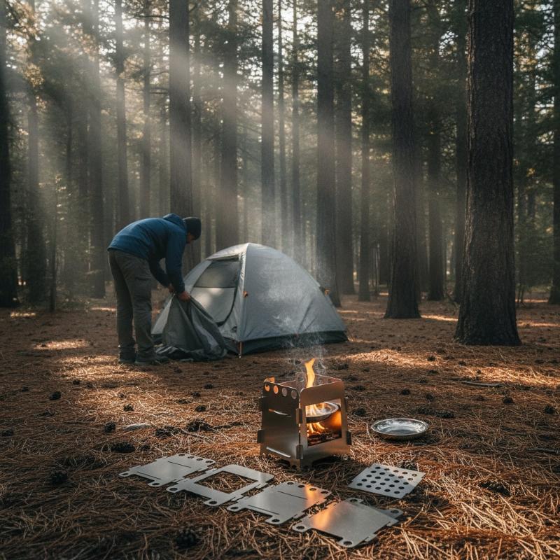 مجموعة واحدة من مواقد التخييم  - مراجعة Outdoor Camping Stove Wood وسعره