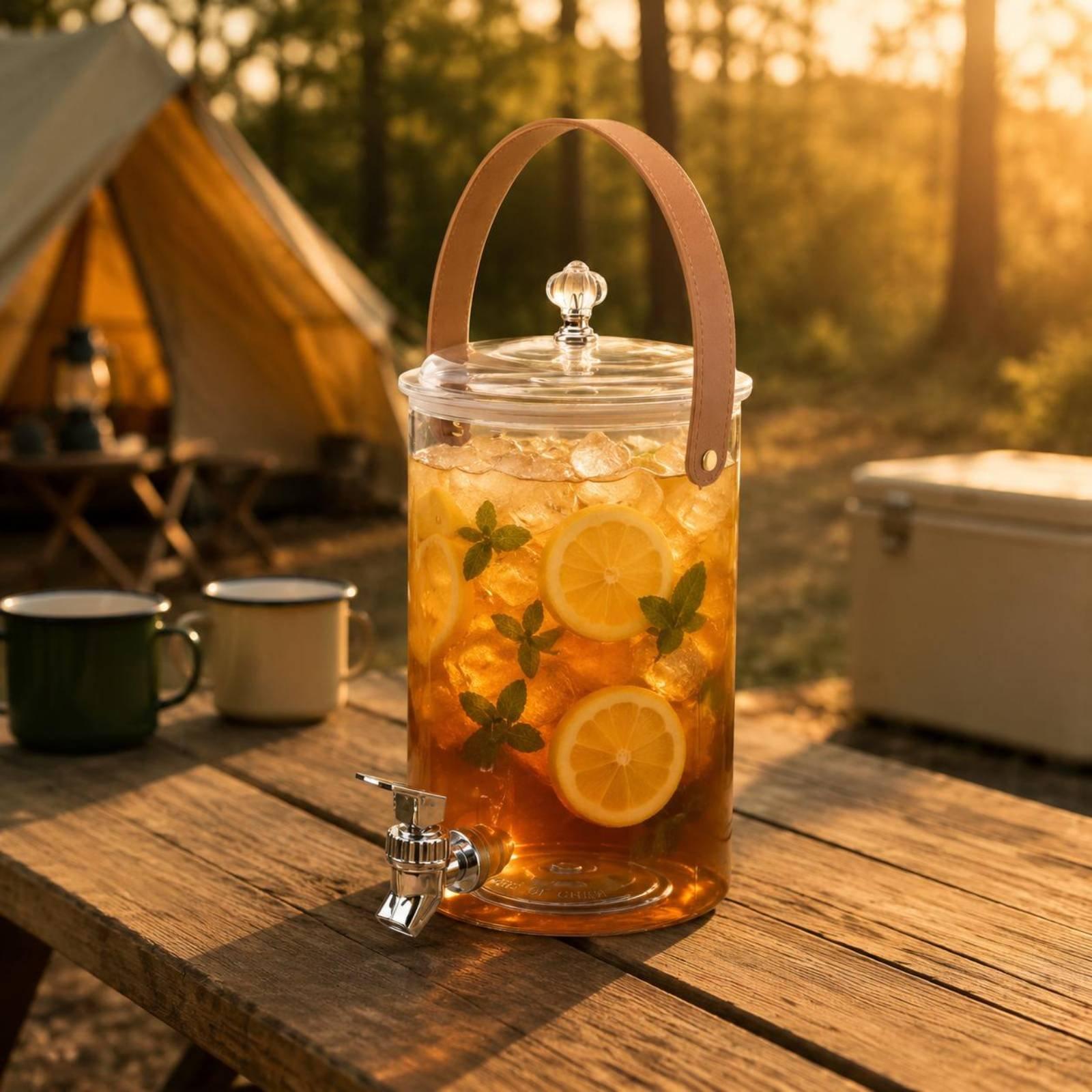 إبريق توزيع المشروبات مع غطاء  - مراجعة Outdoor Camping Water Jug وسعره