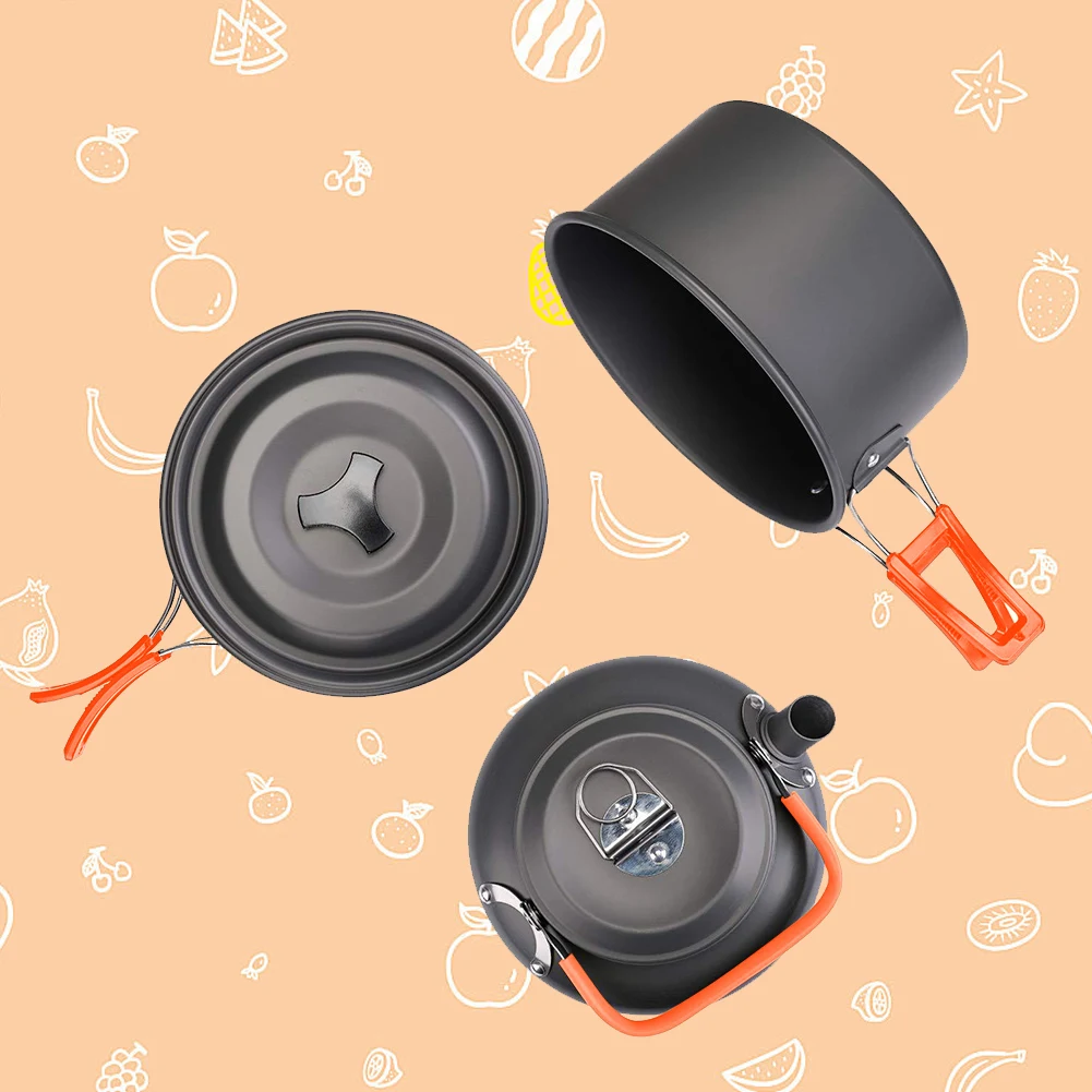 طقم أدوات طهي للتخييم، غلاية و - مراجعة Outdoor Camping Utensils وسعره
