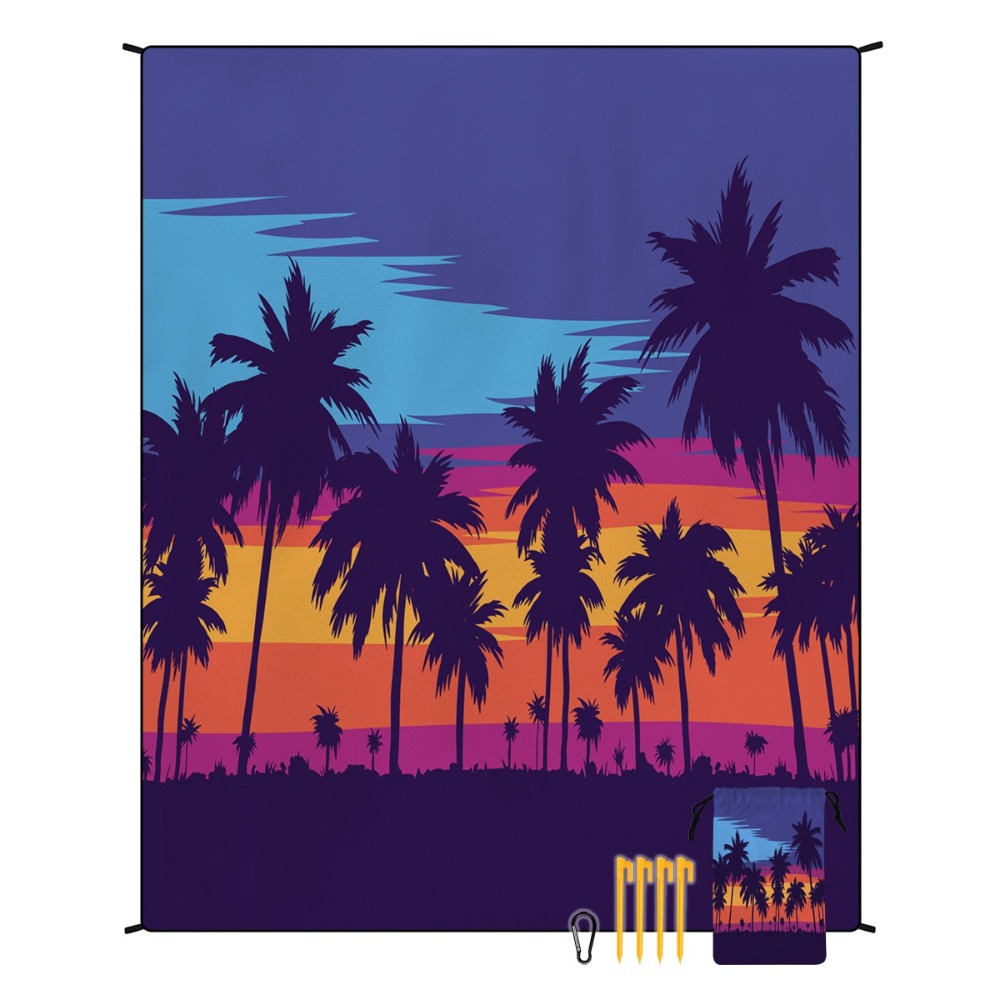 منشفة شاطئ بتصميم شجرة النخيل  - مراجعة Camp Towel Microfiber وسعره