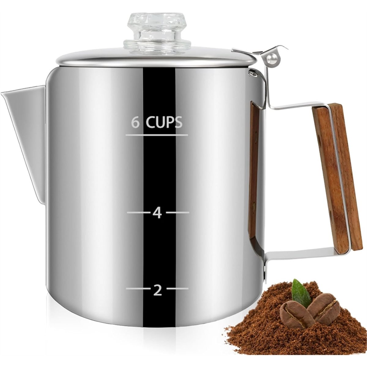 6 أكواب Percolator 304 إبريق ق - مراجعة Camp Percolator Coffee وسعره