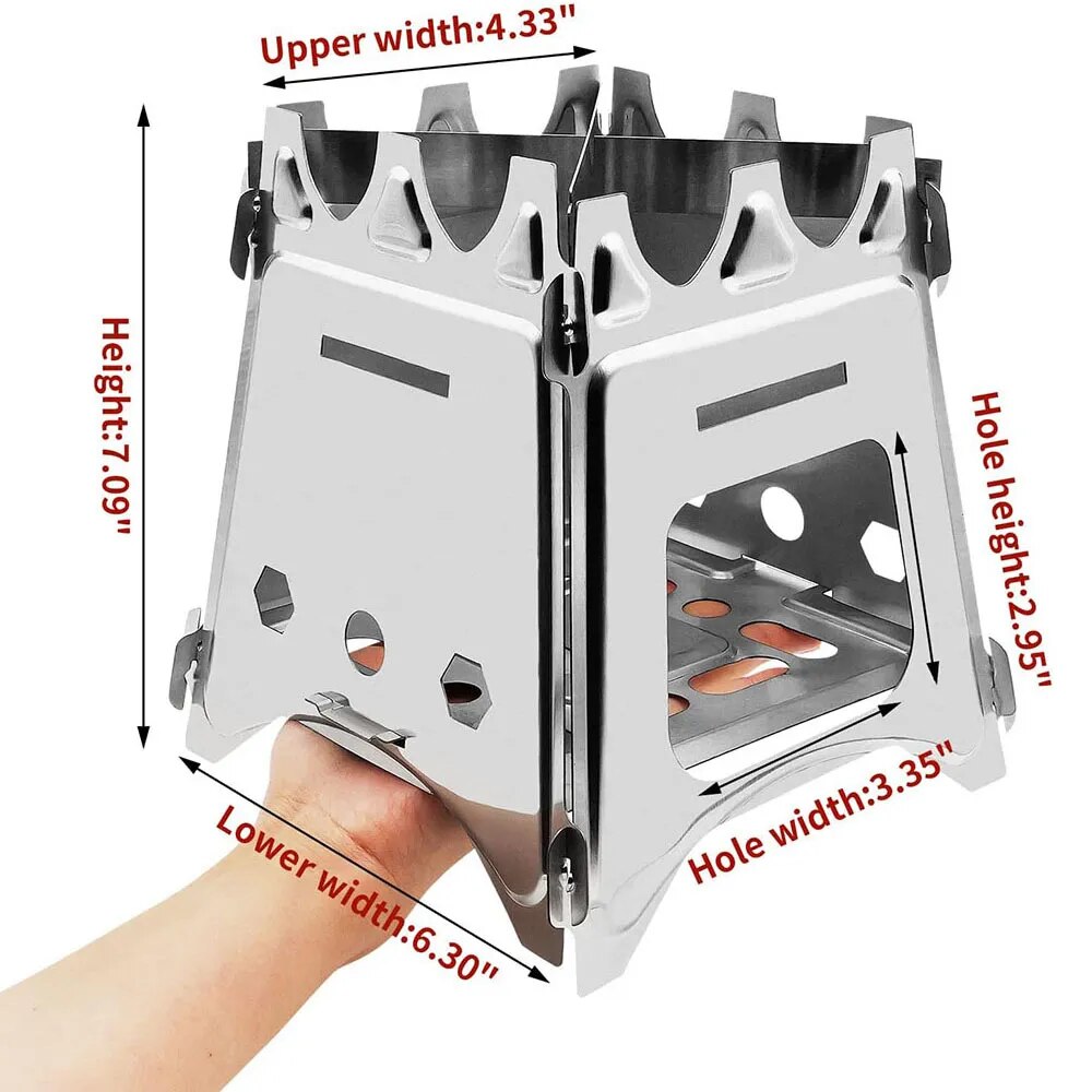 تخييم محمول مع نار خفيفة الوزن - مراجعة Outdoor Camping Stove Wood وسعره