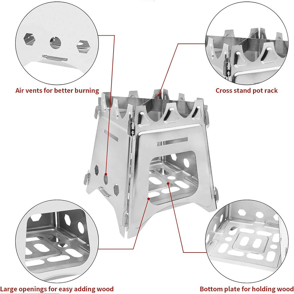 تخييم محمول مع نار خفيفة الوزن - مراجعة Outdoor Camping Stove Wood وسعره